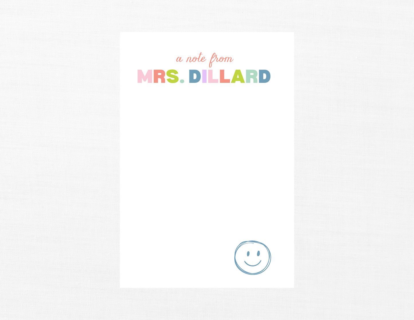 Colorful Teacher Notepad