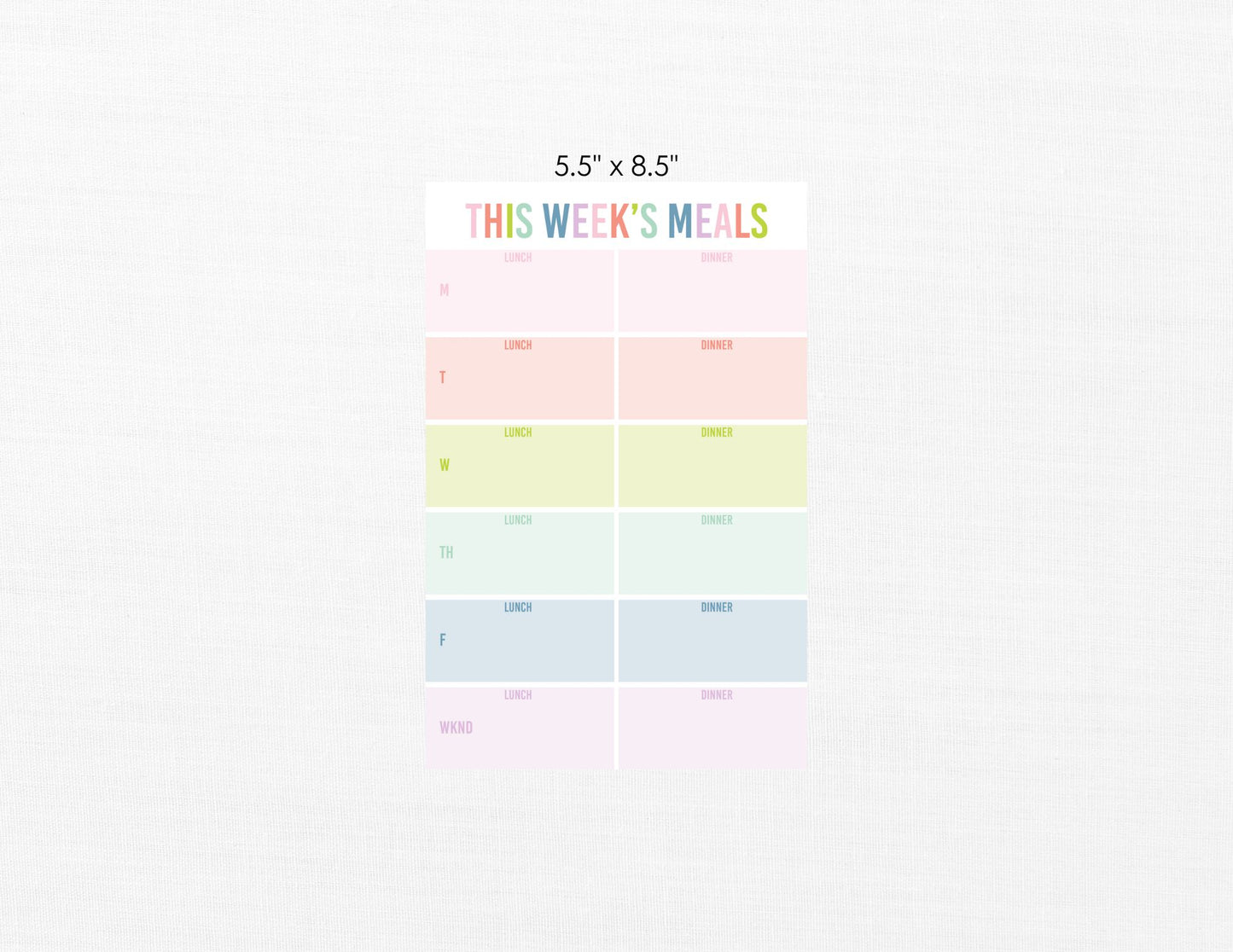 Meal Planner Notepad