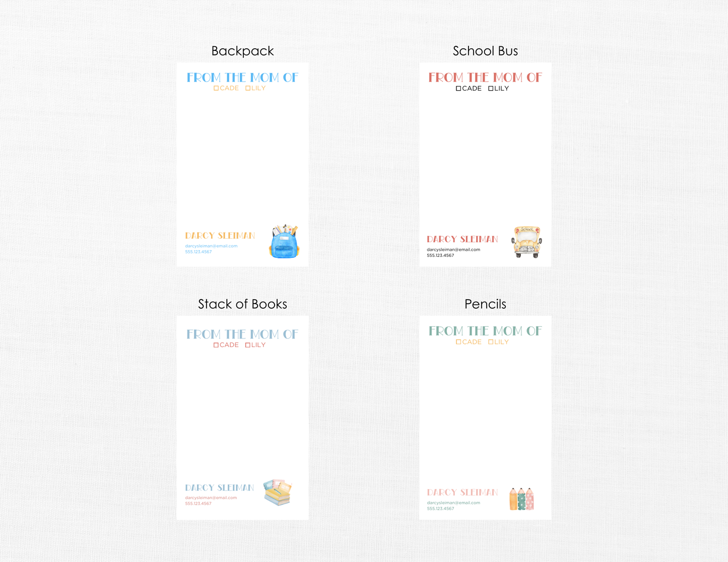 "FROM THE MOM OF" Notepad - Watercolor