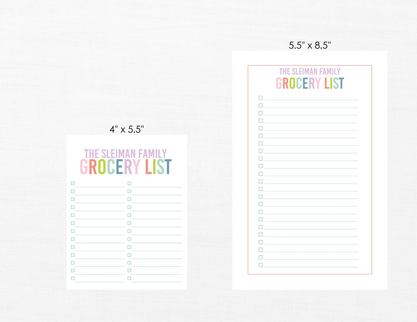 Grocery List Notepad